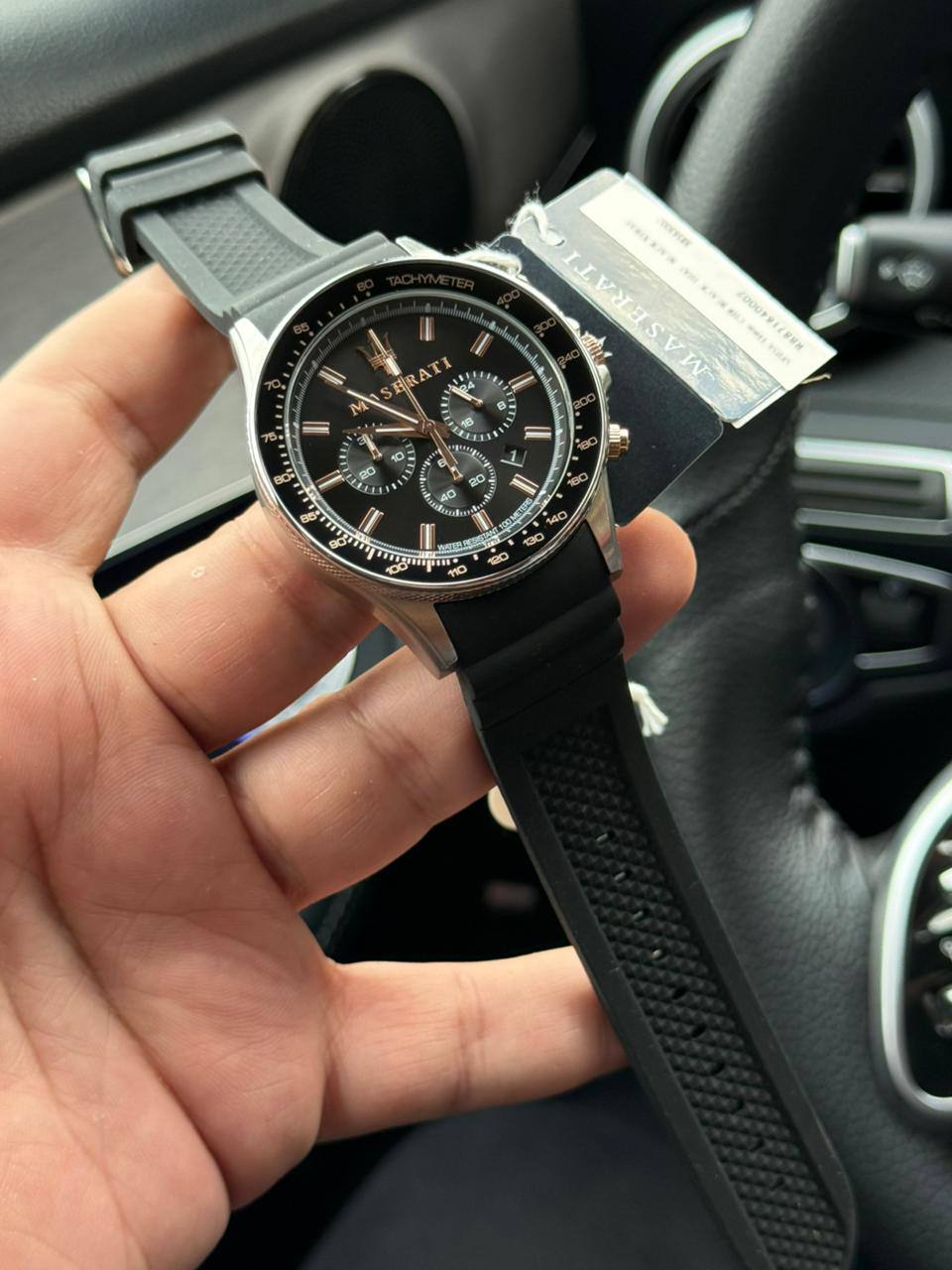 Maserati Sfida R8871640002 44mm Men’s Chronograph Watch – Black Dial & Comfortable Black Silicone Rubber Strap