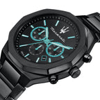 Maserati Stile R8873644001 45mm Men’s Chronograph Watch – Black Dial & Black Stainless Steel Link Bracelet