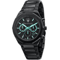 Maserati Stile R8873644001 45mm Men’s Chronograph Watch – Black Dial & Black Stainless Steel Link Bracelet