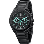 Maserati Stile R8873644001 45mm Men’s Chronograph Watch – Black Dial & Black Stainless Steel Link Bracelet