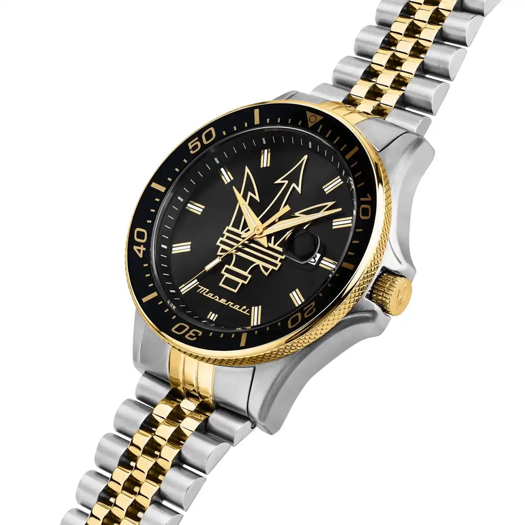 Maserati Sfida R8853140009 44mm Men’s Quartz Watch – Black Dial & Prestigious Jubilee Link Bracelet