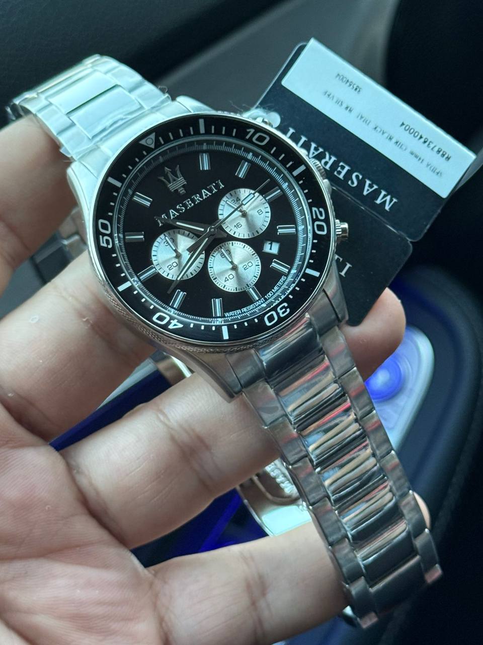 Maserati Sfida R8873640004 44mm Men’s Chronograph Watch – Black Dial & Silver Stainless Steel Bracelet