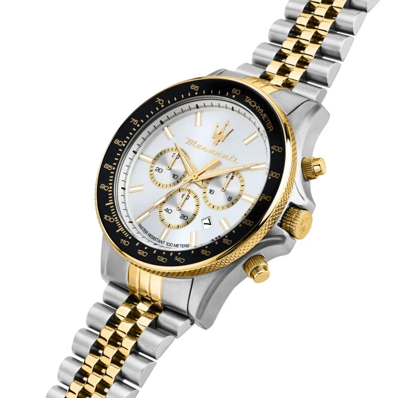Maserati Sfida R8873640024 44mm Men’s Chronograph Watch – Silver Dial & Distinguished Jubilee Link Bracelet