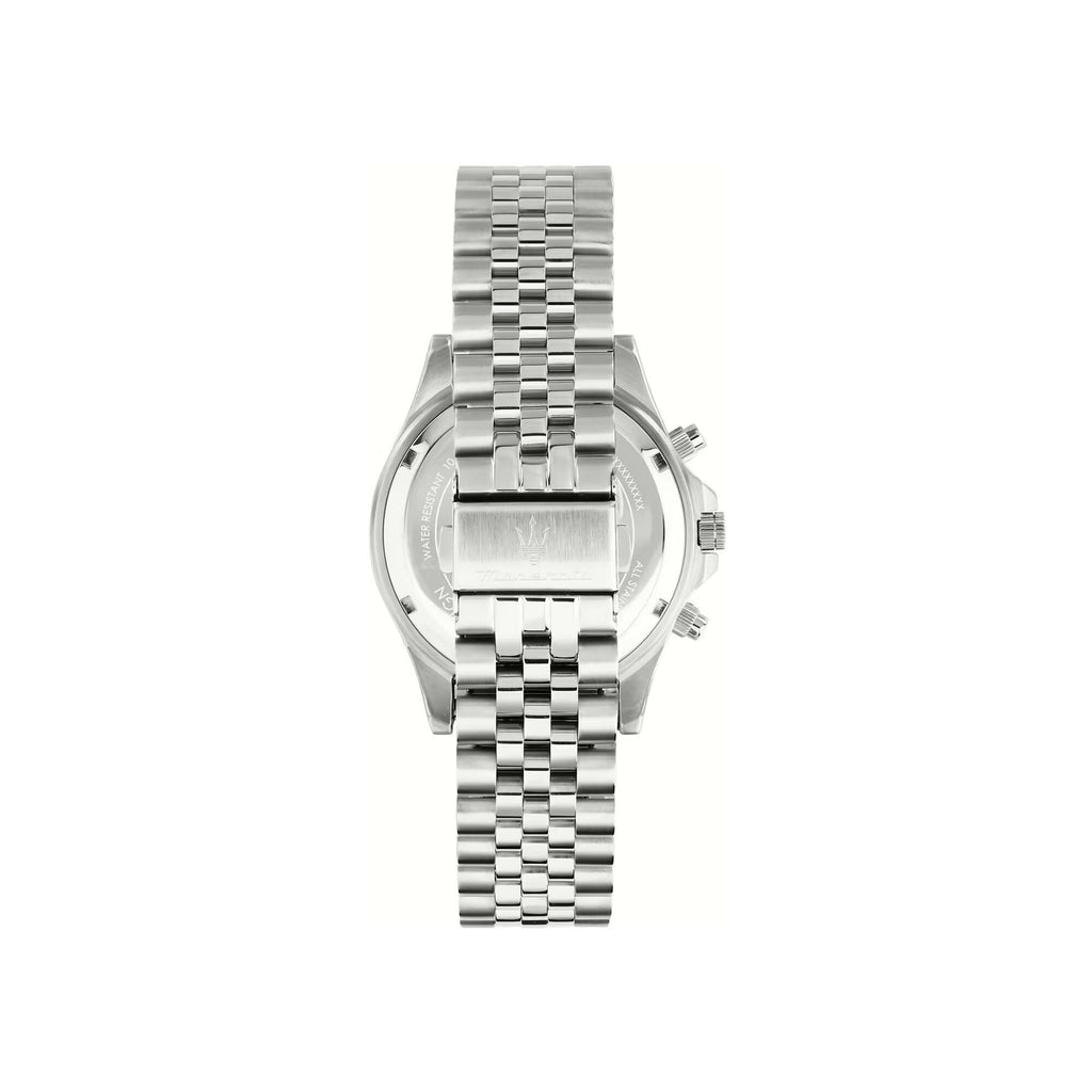 Maserati Sfida R8873640025 44mm Men’s Chronograph Watch – Blue Sunray Dial & Distinguished Silver Jubilee Link Bracelet