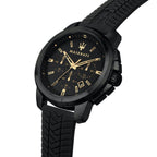 Maserati Successo R8871621011 44mm Men’s Chronograph Watch – Black Dial & Black Silicone Strap
