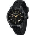 Maserati Successo R8871621011 44mm Men’s Chronograph Watch – Black Dial & Black Silicone Strap