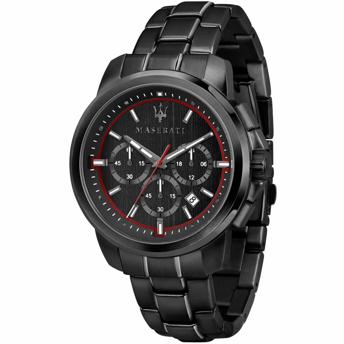 Maserati Successo R8873621014 44mm Men’s Chronograph Watch – Black Dial & Black Ion-Plated Stainless Steel Bracelet