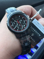 Maserati Successo R8873621014 44mm Men’s Chronograph Watch – Black Dial & Black Ion-Plated Stainless Steel Bracelet