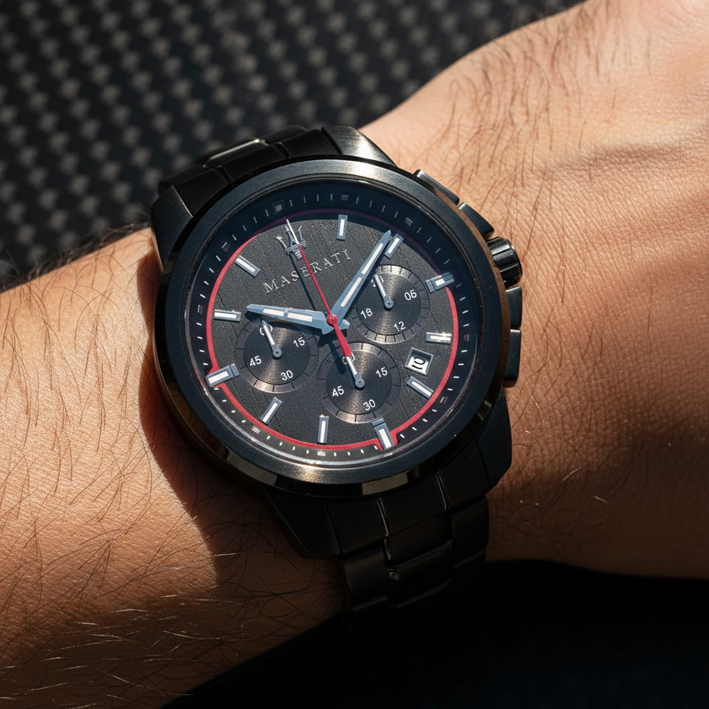 Maserati Successo R8873621014 44mm Men’s Chronograph Watch – Black Dial & Black Ion-Plated Stainless Steel Bracelet