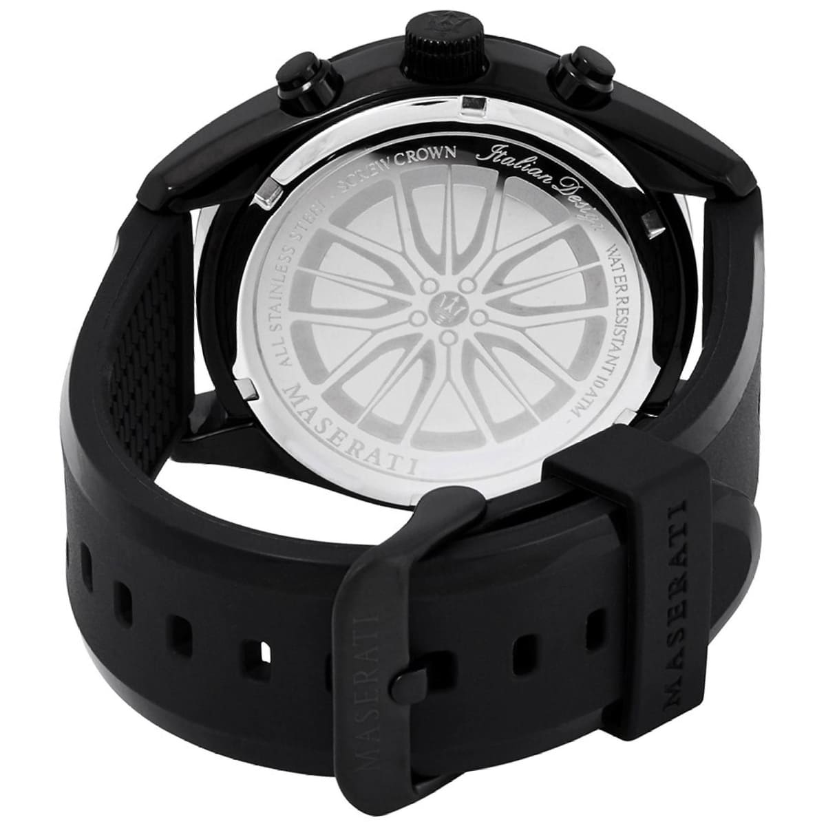 Maserati Traguardo R8871612004 45mm Men’s Chronograph Watch – Black Sunray Dial & Black Silicone Strap