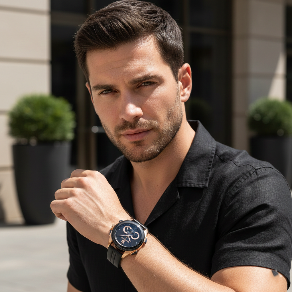 Maserati Traguardo R8871612025 45mm Men’s Chronograph Watch – Black Dial & Black Genuine Leather Strap