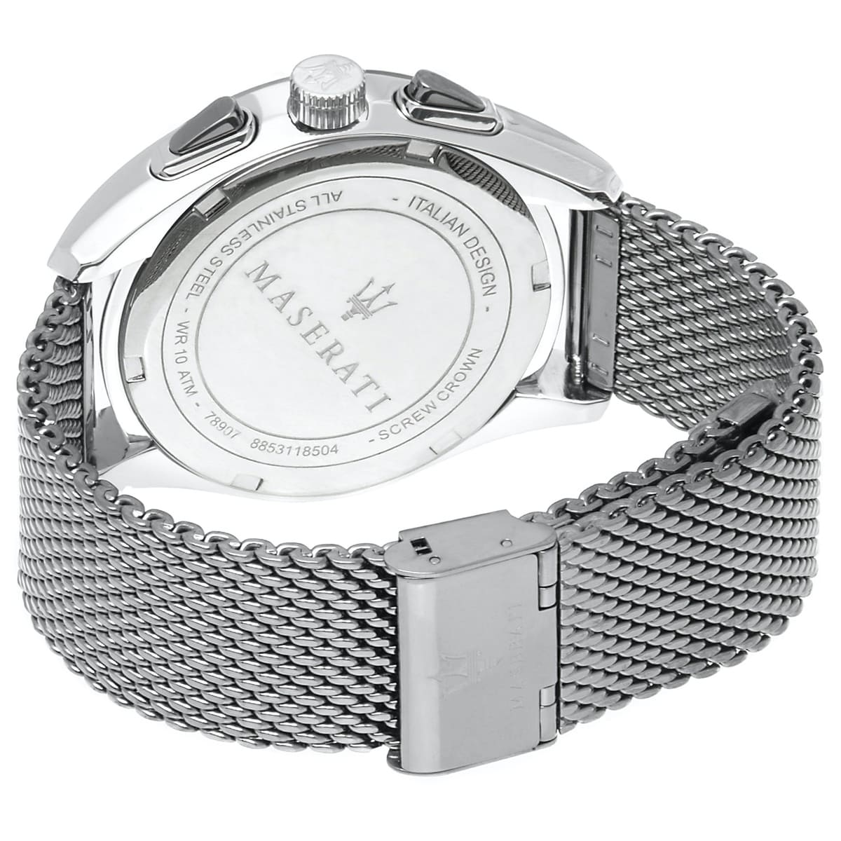 Maserati Traguardo R8873612006 45mm Men’s Chronograph Watch – Black Dial & Gunmetal PVD Stainless Steel Mesh Bracelet