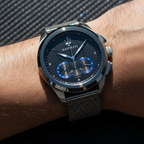 Maserati Traguardo R8873612006 45mm Men’s Chronograph Watch – Black Dial & Gunmetal PVD Stainless Steel Mesh Bracelet