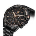 Maserati Traguardo R8873612048 45mm Men’s Chronograph Watch – Black Dial & Black PVD Stainless Steel Link Bracelet