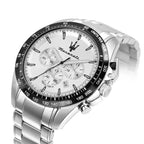 Maserati Traguardo R8873612049 45mm Men’s Chronograph Watch – Crisp Silver/white Sunray Dial & Silver Stainless Steel Link Bracelet