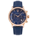 Maserati Epoca R8871618007 42mm Men’s Chronograph Watch – Blue Sunray Dial & Blue Croco-Embossed Leather Strap