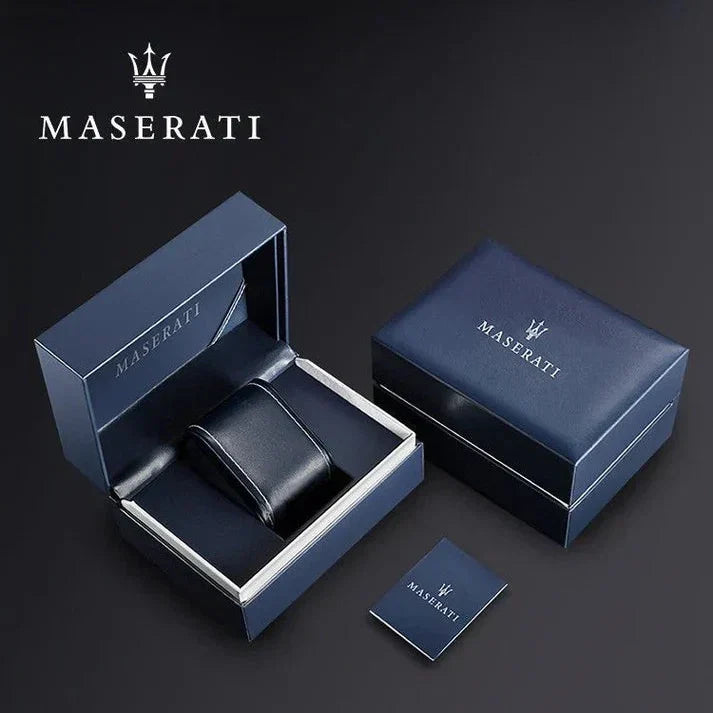 Maserati Potenza R8853108005 42mm Men’s Quartz Watch – Blue Textured Dial & Grey Stainless Steel Mesh Strap