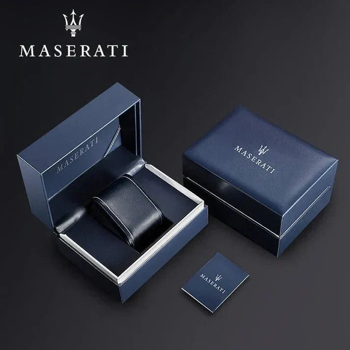 Maserati Traguardo R8871612015 45mm Men’s Chronograph Watch – Blue Sunray Dial & Blue Croco-Embossed Leather Strap