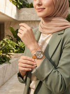 Fossil Original Boyfriend ME3109 38mm Automatic Women’s Watch – Skeleton Dial, Silver-Tone Case & Tan Leather Strap