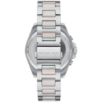 Michael Kors Brecken MK9065 44mm Men's Chronograph Watch – Navy Blue Textured & Two-Tone Silver and Gold Stainless Steel Bracelet