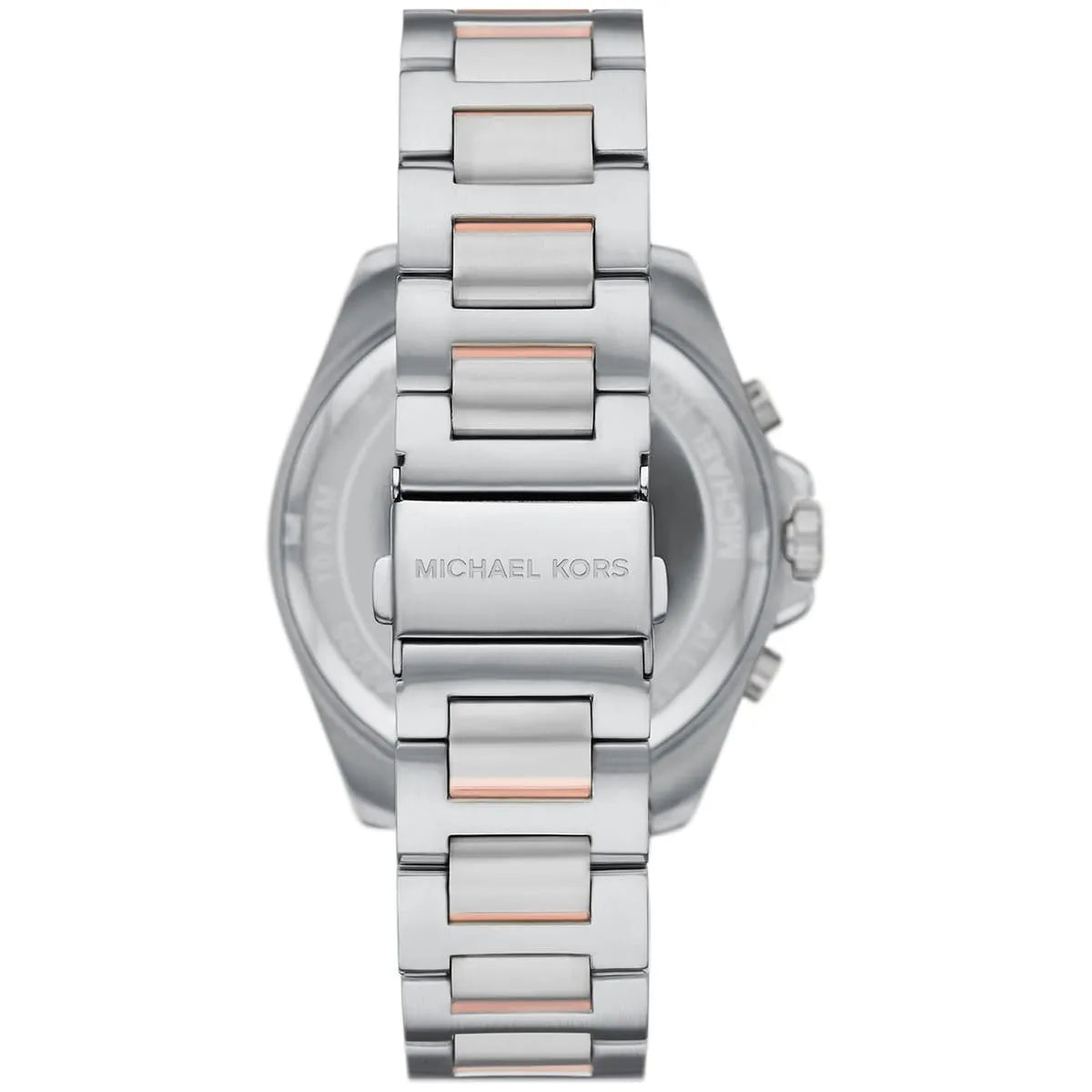 Michael Kors Brecken MK9065 44mm Men's Chronograph Watch – Navy Blue Textured & Two-Tone Silver and Gold Stainless Steel Bracelet