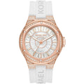 Michael Kors Camille MK7248 33mm Women's Quartz Watch – Sunray Rose Gold with Rose Gold Silicone Strap