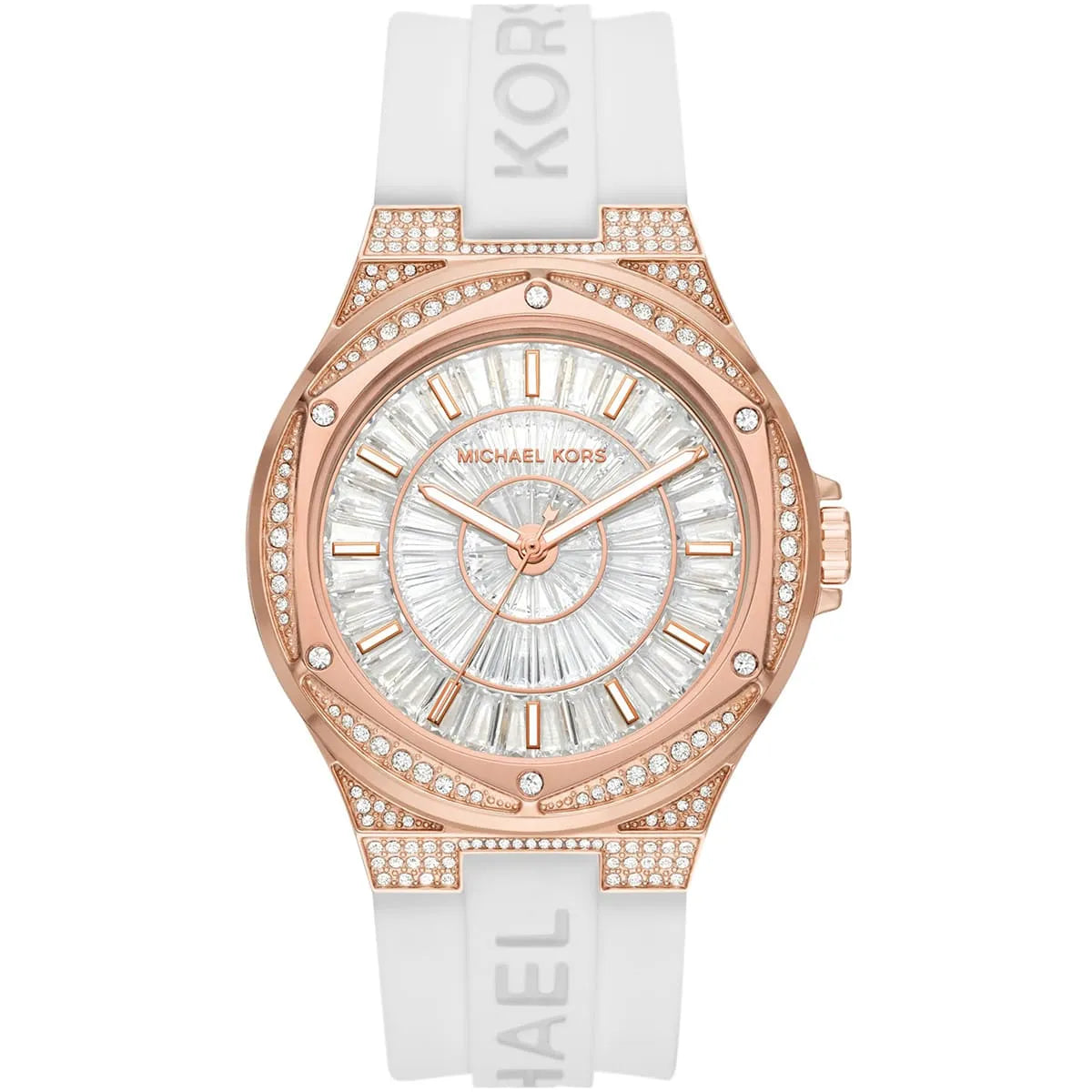 Michael Kors Camille MK7248 33mm Women's Quartz Watch – Sunray Rose Gold with Rose Gold Silicone Strap