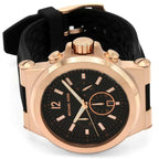 Michael Kors Dylan MK8184 48mm Men's Chronograph Watch – Black Textured & Black Rubber Strap