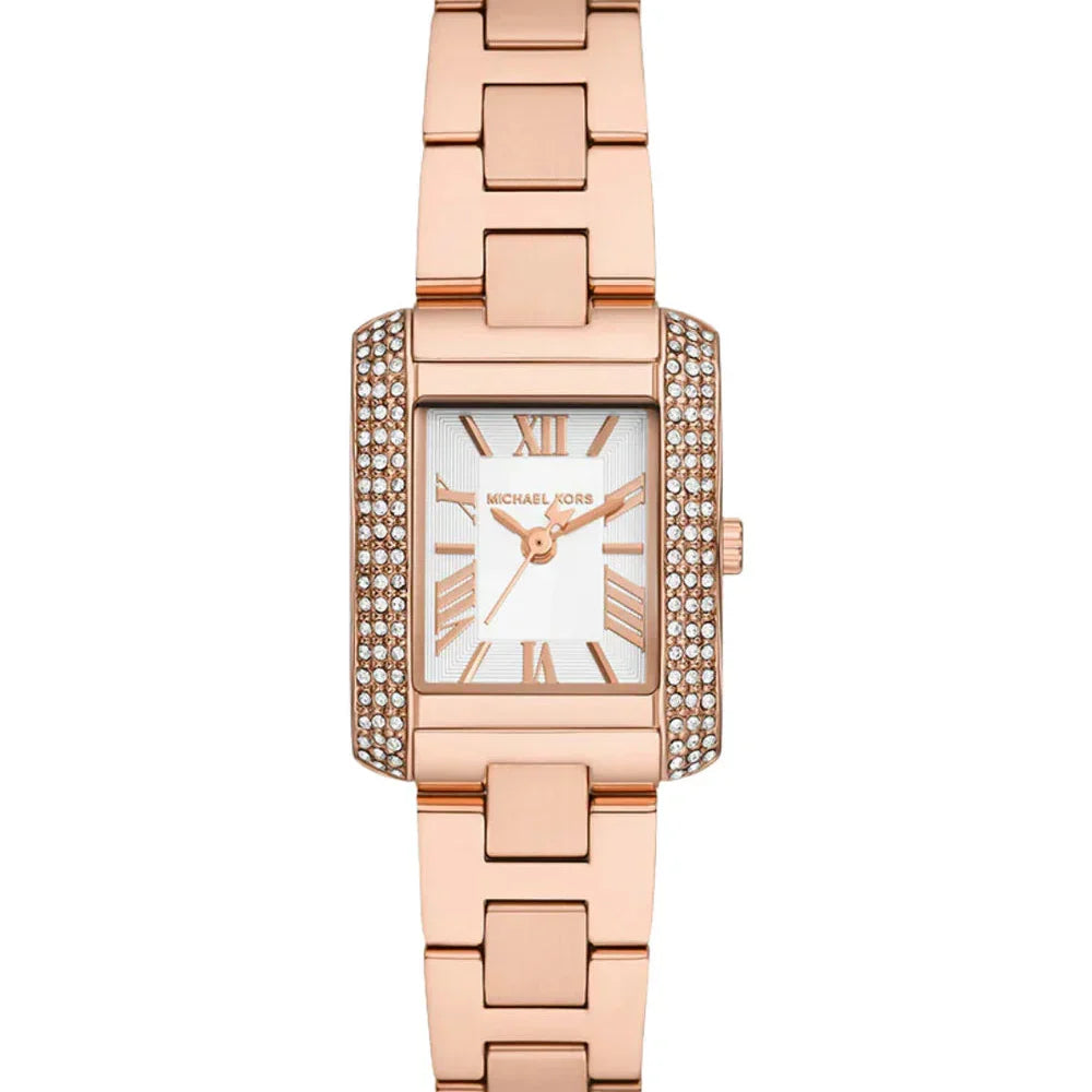 Michael Kors Emery MK7512 33mm Women's Chronograph Watch – Pavé Rose Gold with Rose Gold Stainless Steel Bracelet