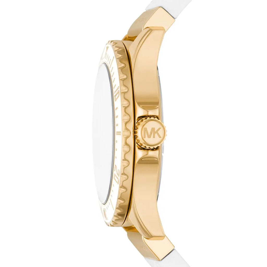 Michael Kors Everest MK7357 36mm Women's Quartz Watch – Pavé White with White Rubber Strap
