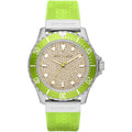Michael Kors Everest MK7360 36mm Women's Quartz Watch – Pavé Green with Green Rubber Strap