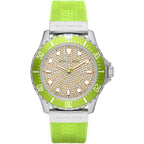 Michael Kors Everest MK7360 36mm Women's Quartz Watch – Pavé Green with Green Rubber Strap