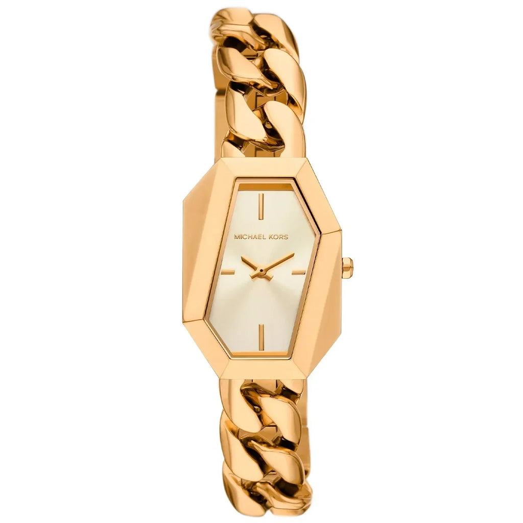 Michael Kors Gia MK4878 22mm Women's Quartz Watch – Sunray Gold with Gold Chain-Link Bracelet
