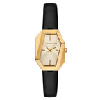 Michael Kors Gia MK4880 22mm Women's Quartz Watch – Sunray Black with Black Genuine Leather Strap