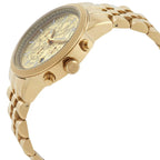 Michael Kors Hutton MK8953 43mm Men's Chronograph Watch – Gold Textured & Gold-Tone Stainless Steel Bracelet