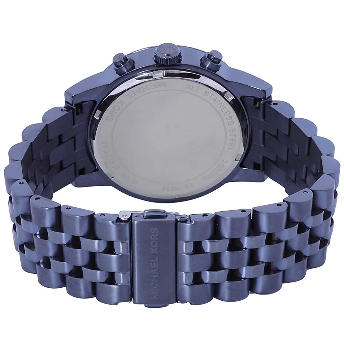 Michael Kors Hutton MK9088 43mm Men's Chronograph Watch – Navy Blue Textured & Navy Blue Stainless Steel Bracelet
