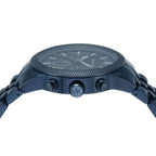 Michael Kors Hutton MK9088 43mm Men's Chronograph Watch – Navy Blue Textured & Navy Blue Stainless Steel Bracelet