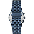 Michael Kors Hutton MK9088 43mm Men's Chronograph Watch – Navy Blue Textured & Navy Blue Stainless Steel Bracelet