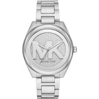 Michael Kors Janelle MK7311 42mm Women's Chronograph Watch – Pavé Silver with Silver Stainless Steel Bracelet
