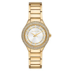 Michael Kors Kerry MK3312 38mm Women's Chronograph Watch – Pavé White with Gold Stainless Steel Bracelet
