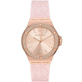 Michael Kors Lennox MK7282 37mm Women's Quartz Watch – Rose Gold with Rose Gold Silicone Strap