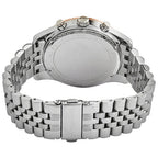 Michael Kors Lexington MK8689 44mm Men's Chronograph Watch – Navy Blue Sunray & Silver Stainless Steel Bracelet