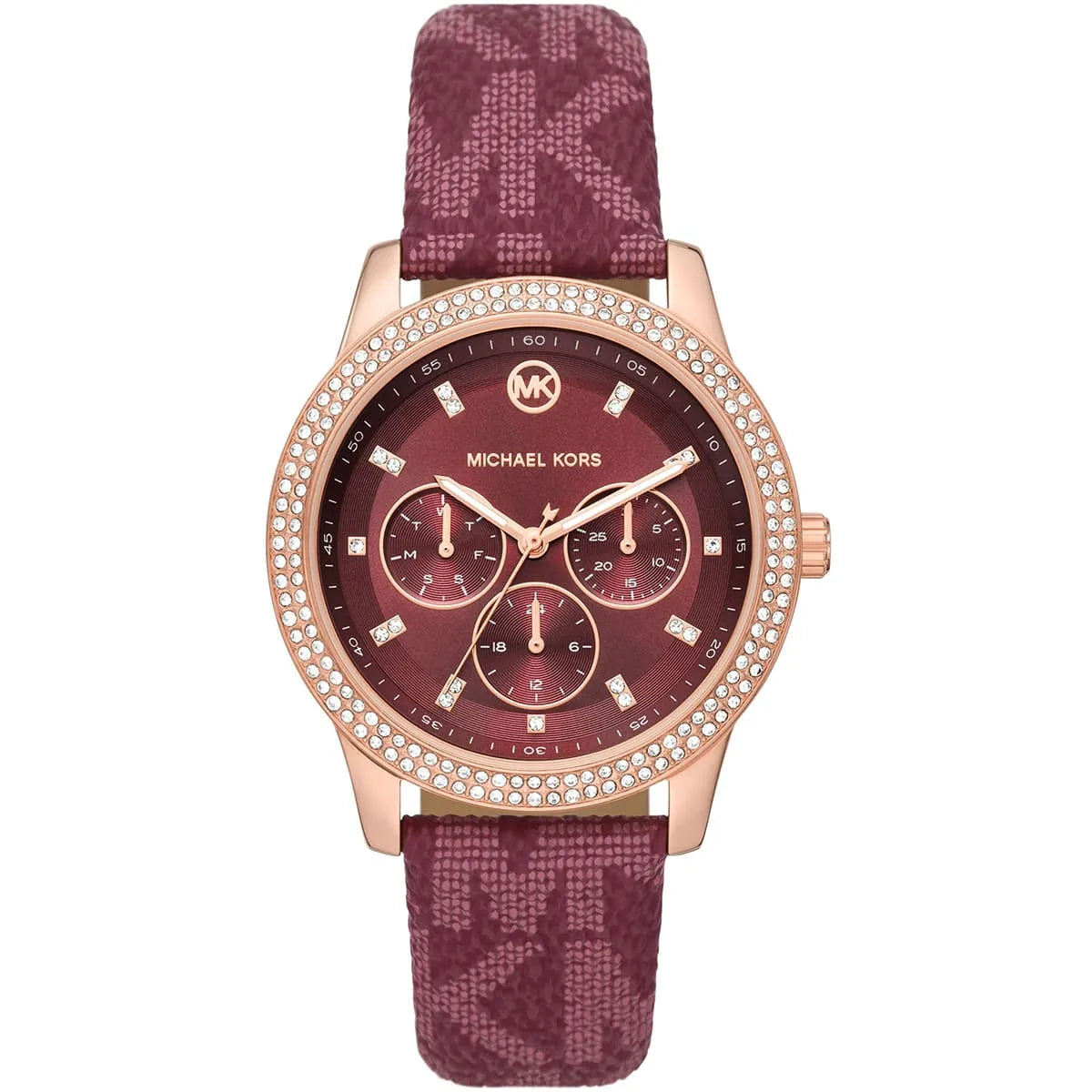 Michael Kors Camille MK2967 33mm Women's Chronograph Watch – Pavé Rose Gold with Rose Gold Stainless Steel Bracelet