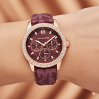 Michael Kors Camille MK2967 33mm Women's Chronograph Watch – Pavé Rose Gold with Rose Gold Stainless Steel Bracelet