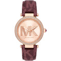 Michael Kors Parker MK2974 39mm Women's Quartz Watch – Pavé Rose Gold with Rose Gold Genuine Leather Strap