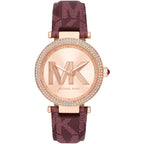 Michael Kors Parker MK2974 39mm Women's Quartz Watch – Pavé Rose Gold with Rose Gold Genuine Leather Strap