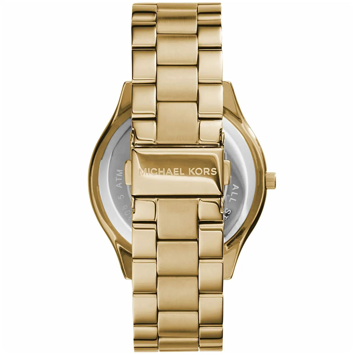 Michael Kors Slim Runway MK3179 42mm Women's Quartz Watch – Sunray Gold with Gold Genuine Leather Strap