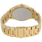 Michael Kors Slim Runway MK3179 42mm Women's Quartz Watch – Sunray Gold with Gold Genuine Leather Strap