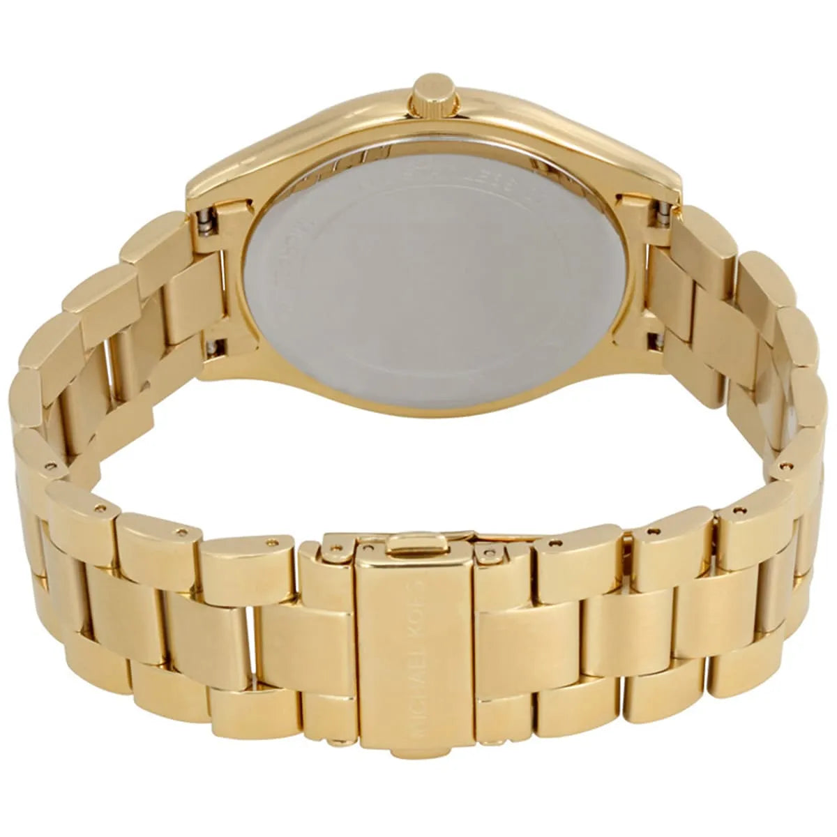 Michael Kors Slim Runway MK3179 42mm Women's Quartz Watch – Sunray Gold with Gold Genuine Leather Strap