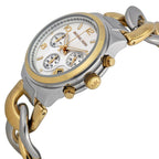 Michael Kors Runway Twist MK3199 38mm Women's Chronograph Watch – White with Two-Tone Chain-Link Bracelet